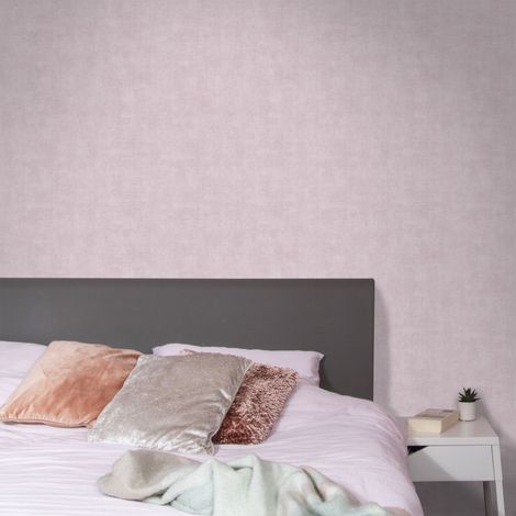 Papier peint intissé  Béton Mat 1005 x 52cm Rose