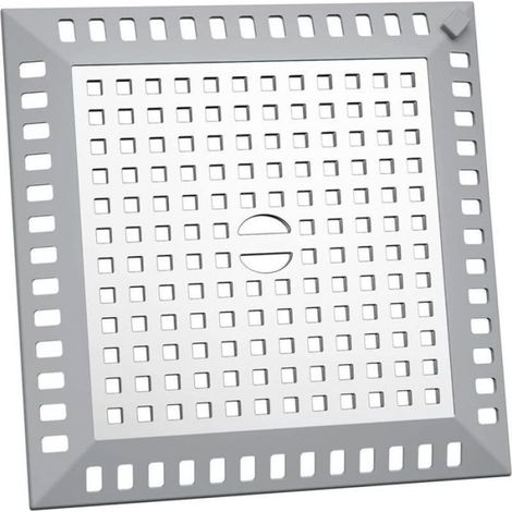Crépine de douche carrée - Filtre anti-cheveux - Crépine d'évier - 12 x 12 cm (1/4)