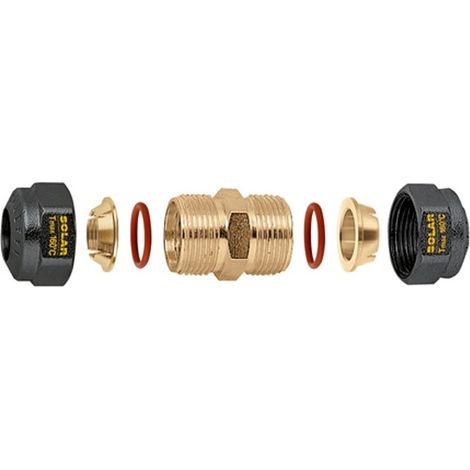 Raccord mécanique avec joint torique pour installations solaires. Diamètre du tube Ø22 Caleffi 254302  Ø 22