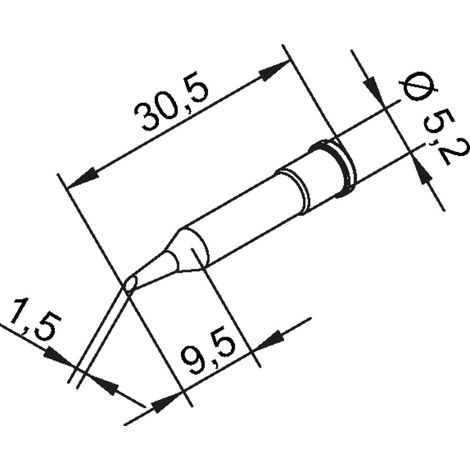 Ersa Panne à souder de rechange biseautée pour Ersa i-Con Serie 1,5 mm (1/2)