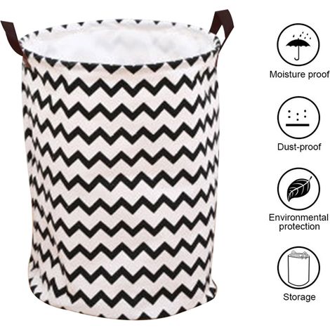 Bac de rangement rond pliable, grand panier de rangement pour vêtements et linge, bac de rangement pour jouets (1/4)