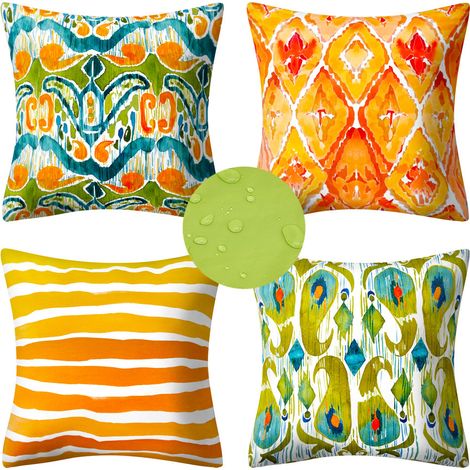 Lot de 4 housses de coussin vintage, style ethnique, 45x45 cm, pour décoration de maison. (1/5)
