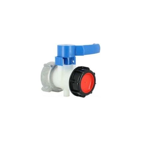 Vanne cuve - écrou S75X6 et sortie S60X6 - compatible Schütz - RWRaccord et autre accessoire pour cuve de récupération d'eau Raccord et autre accessoire pour cuve de récupération d'eau (1/5)