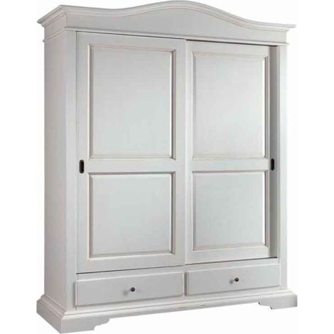 Armadio Legno 2 Ante Scorrevoli Bianco