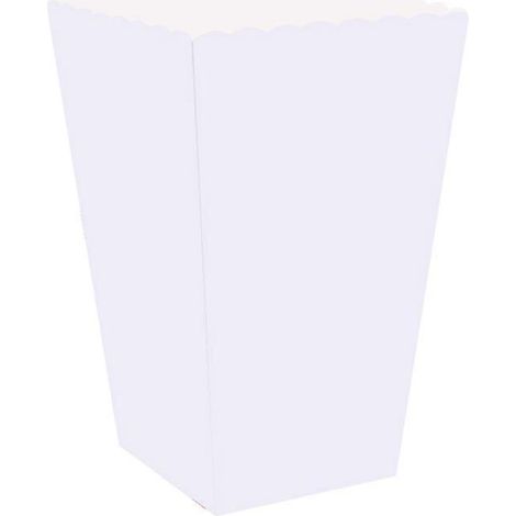 100 Stück Popcorn-Boxen, Halter, Behälter, Kartons, Papiertüten, gestreifte Boxen für Kino, Desserttische, Hochzeitsgeschenke (Weiß) (1/2)