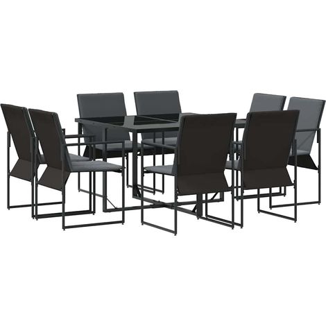 Maison Exclusive - Ensemble de salle à manger pour jardin 9 pcs Noir Acier (1/5)