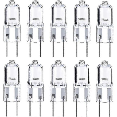 Lot de 10 ampoules halogènes G6.35 à 2 broches, 12 V, 35 W, blanc chaud 2700 K, compatibles avec lustres, spots sur rail, éclairages extérieurs et lampes de bureau. (1/5)