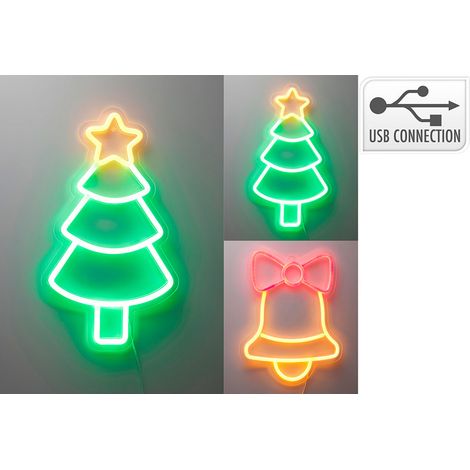 Weihnachtsfigur aus Neon, 4 verschiedene Modelle