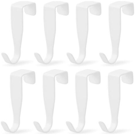Lot de 8 crochets de porte en forme de S, en acier inoxydable, pour porte-serviettes de salle de bain, tiroirs, placards, cuisines. (1/4)