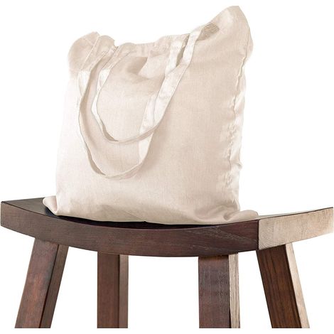Sac cabas en toile à carreaux, 38 x 43 cm, fourre-tout réutilisable pour courses et shopping, sac à main épaule, format pratique, motif écossais, lot unique (1/5)