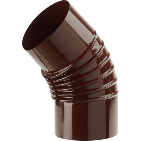 Tubo gomito 45° in acciaio smaltato marrone per stufe a legna - Ø8x16.5 cm (1/4)