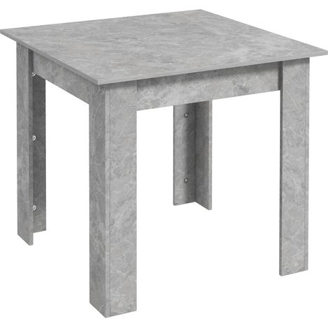 Square Concrete-Effect Space-Saving Dining Table 80 x 80 x 76 cm (1/5)