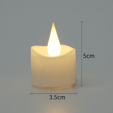 Lot de 6 bougies chauffe-plat LED rechargeables sans flamme - avec minuterie et télécommande - 5 bougies décoratives clignotantes de 3,5 cm - Mariage - Halloween - 5 cm (1/4)