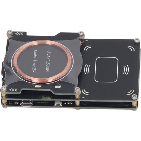 Kit lecteur/graveur de cartes NFC avec mémoire de 512 Ko, incluant 4 cartes UID et 1 porte-clés pour portail d'immeuble. (1/5)