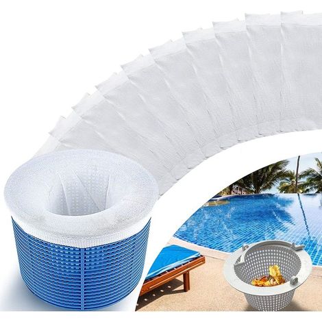 Lot de 10 chaussettes de skimmer pour piscine - Filtre pour panier de piscine - Accessoire pour nettoyage de piscine, nettoyage de bassin, élimine les scarades, la mousse, le pollen (1/5)