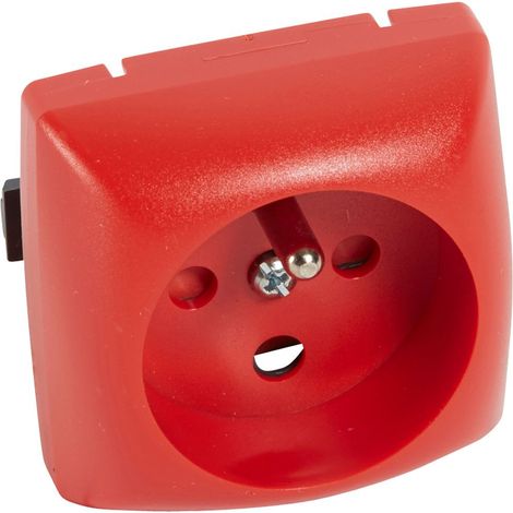 Prise de courant 2P+T à détrompage Appareillage saillie composable rouge LEGRAND 086155 (1/3)