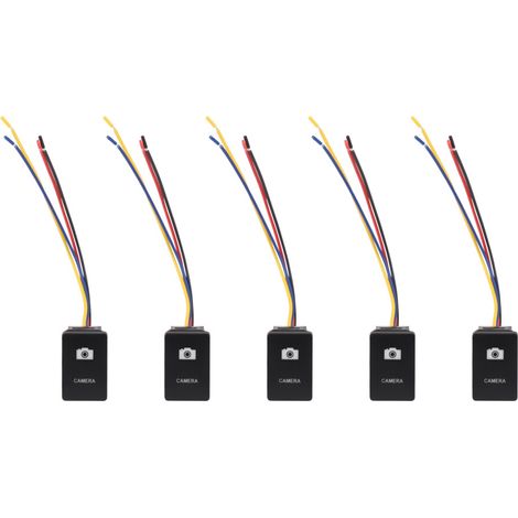 Adecuado para 5 interruptores de encendido/apagado azules de 33x22 mm y 12 V, compatible con Land Cruiser, Yaris y RAV4 (negro). (1/4)