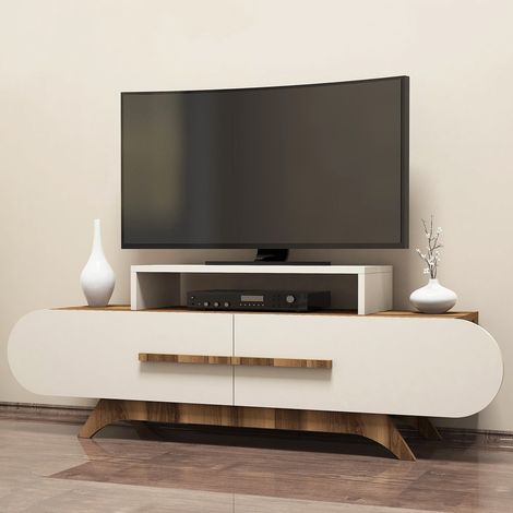 TV-Möbel Rose Walnuss Creme Melamin 145x49,8x36,8 cm (1/5)
