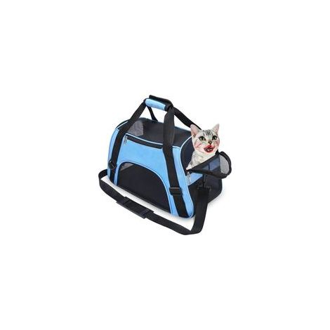 Sac de transport pour chat, idéal pour voyager avec des animaux de compagnie, confortable, portable et pliable. (1/5)
