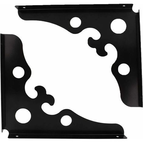 2 pezzi di supporto per mensola da parete, staffe a forma di L in metallo, supporti triangolari a 90 gradi, rinforzo d'angolo, nero (225 mm, 285 mm) (1/5)