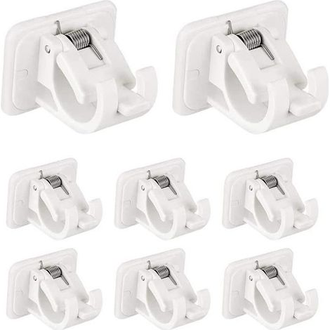 (Comme indiqué)Support de Tringle à Rideau - Noname - 8 Pcs - Fixations sans Perçage - Plastique ABS - 7.5x7 cm (1/4)