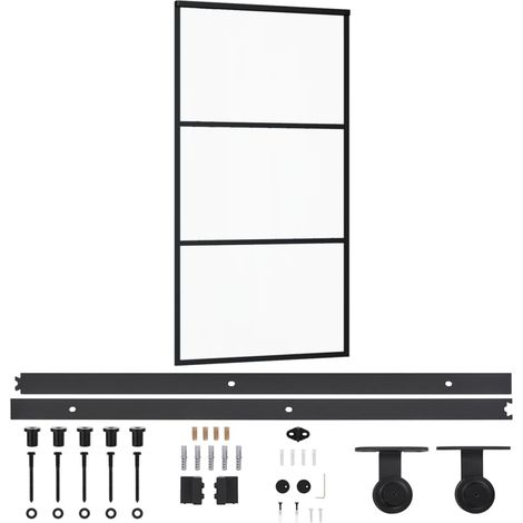Maison Exclusive - Schiebetür mit Beschlag ESG-Glas & Aluminium 1