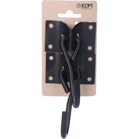2 unità Piastra gancio per gancio per amaca 70x45mm Nera EDM