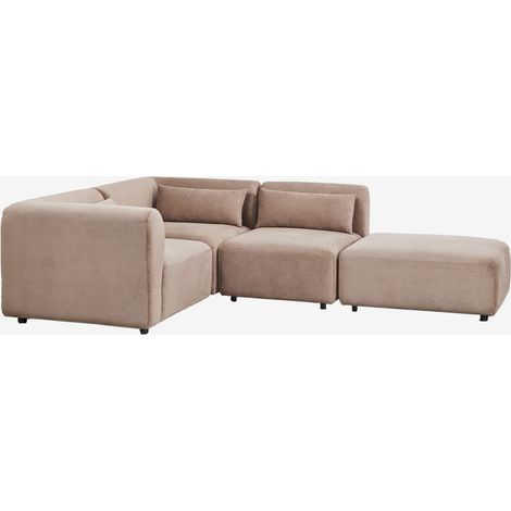 Canapé d'angle modulable 3 pièces avec pouf Fogler SKLUM