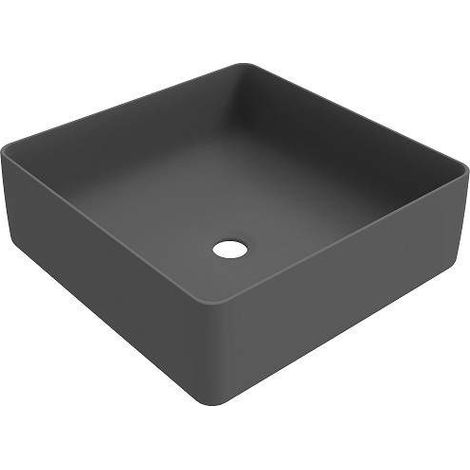 Lavabo d'appoggio da 416x416 mm alto 135 mm di colore grigio opaco Ercos Musa BLCERBMUSA0011 Grigio opaco (1/3)