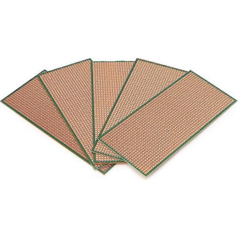 5 plaques d'essai à bandes 6,5 x 14,5 cm, non découpées, pour circuit imprimé simple face (1/5)