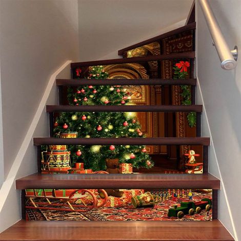 Une autre décoration de Noël Brochure créative d'escalier de Noël Brochure de décoration de marche de couloir Brochure de faux sapin de Noël (1/5)