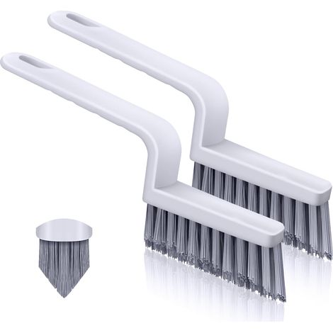 Brosse à joint en V, brosse de nettoyage des joints à poils rigides pour sols carrelés, set de brosses à récurer les joints à main pour douche, salle de bain et cuisine (1/5)