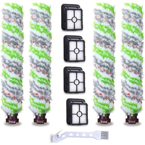 Confezione di ricambio composta da 4 spazzole a rullo + 4 filtri per aspirapolvere Crosswave serie 17132 e 2225N, ideale per famiglie con animali domestici, fumatori e altre esigenze domestiche - Acce (1/5)