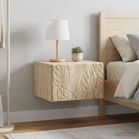 vidaXL Mobiletto da notte a muro 2 pz Rovere Sonoma 49 x 34,5 x