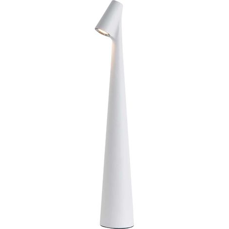 Lámpara de escritorio portátil con 3 niveles de brillo, recargable a batería, ideal para exteriores, restaurantes y mesitas de noche (blanca).