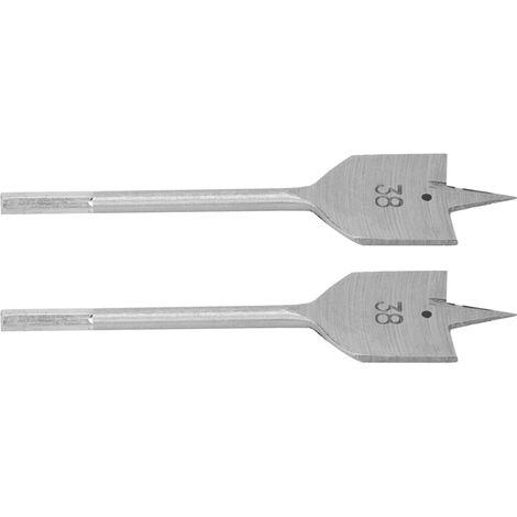 Jeu de 2 forets plats en acier à haute teneur en carbone pour le perçage du bois, 38 mm (1/5)