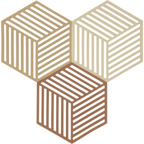 Sottopentola - Zone Denmark - Set di 3 - Silicone - Design Geometrico - Resistente a 250°C