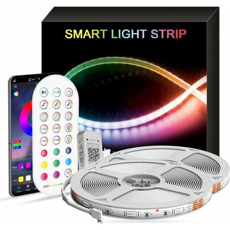 Bande lumineuse LED – Bande lumineuse LED extérieure non étanche de 25 m, bande lumineuse LED extérieure, bande lumineuse LED extérieure RVB autocollante avec application intelligente (1/4)
