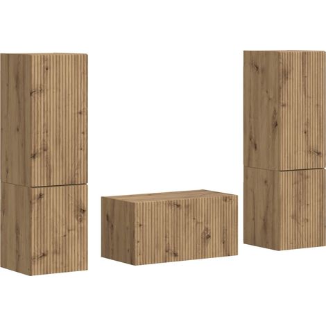 Maison Exclusive - Conjunto de mueble de TV 5 pcs Roble artesanal