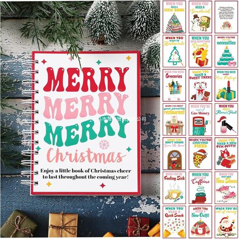 Album photo de Noël à spirales à faire soi-même, avec enveloppes, idéal pour les étudiants, les amis et les collègues. Personnalisable. Autres modèles et motifs disponibles sur demande.