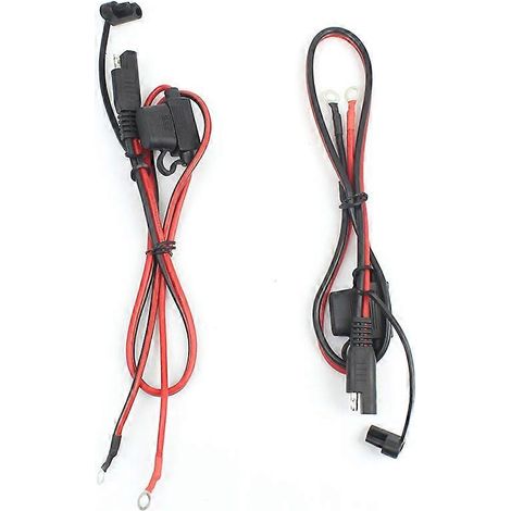 Compatible avec le chargeur de batterie moto en 2 parties, câble de charge SAE, fiche à déconnexion rapide SAE vers borne annulaire 12 V (1/5)
