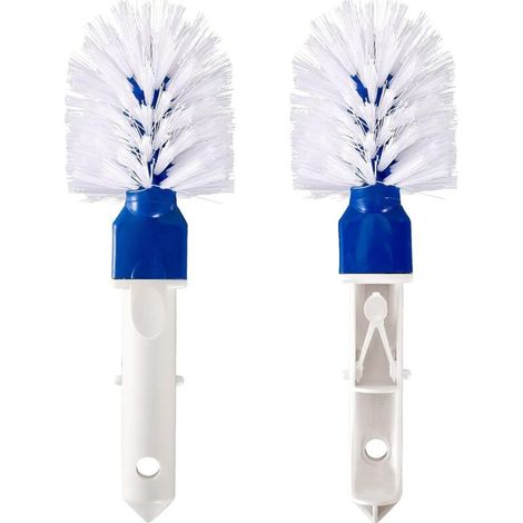 Lot de 2 brosses d'angle pour piscine - Étape de piscine et tête de brosse d'angle pour nettoyage de piscine avec clips faciles pour piscine hors-sol et enterrée, bain à remous, spa, sol de salle de b
