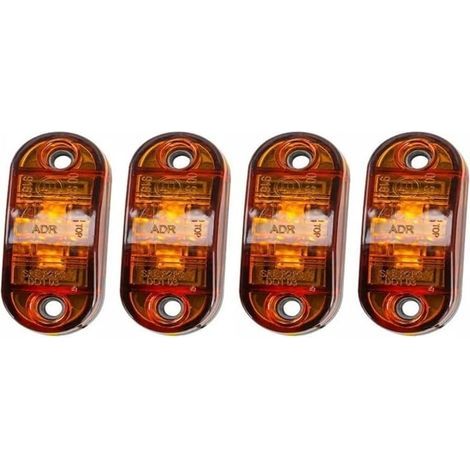 4er-Pack LED-Seitenblinker 12V/24V, wasserdicht, vorne und hinten, Positionsleuchten für Wohnwagen, Transporter, LKW, Anhänger, Auto, Boot, Bus, Gelb (1/5)
