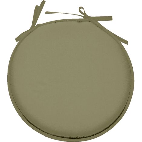 Galette de chaise vert sauge ronde en polyester