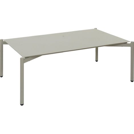 [NON UTILIZZATO] Tavolino da giardino in alluminio HHG-594, tavolo da salotto per esterni da caffè da balcone, 105x65cm, verde chiaro