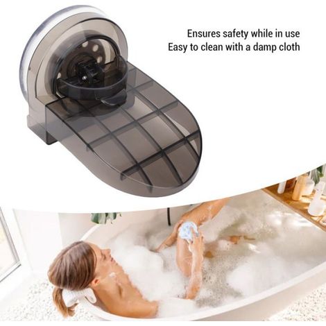 Ashata Repose-pieds de douche avec ventouse Repose-pieds de douche pour jambe parapharmacie roulant-protection Noir Transparent (1/5)