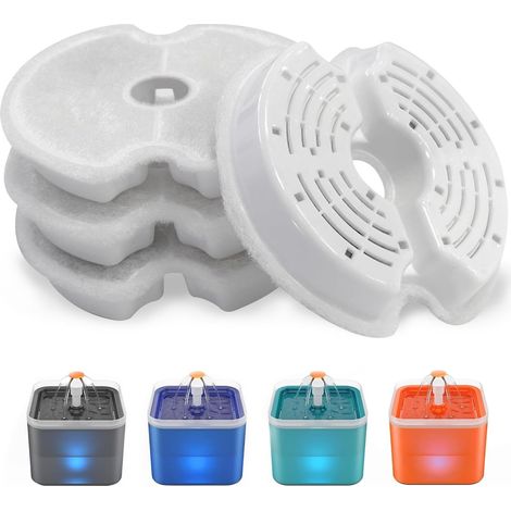 Paquete de 4 filtros para bebederos de gatos, filtros de repuesto originales para dispensadores de agua para gatos, adecuados para necesidades de reemplazo de 2 a 4 meses.