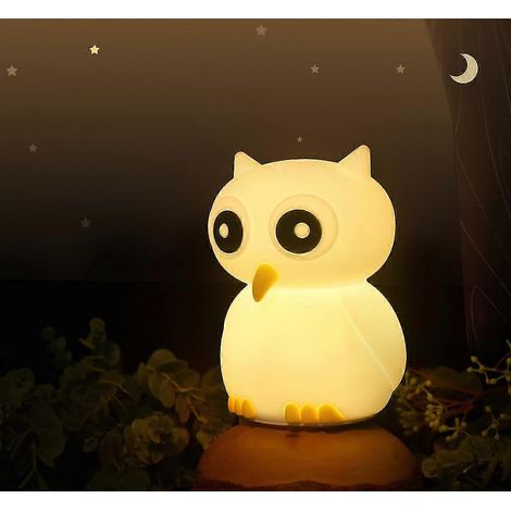 Veilleuse pour enfants, veilleuse hibou avec télécommande, lampe kawaii 7 couleurs, décoration de chambre, rechargeable par USB, cadeau mignon pour bébé et enfant. (1/5)