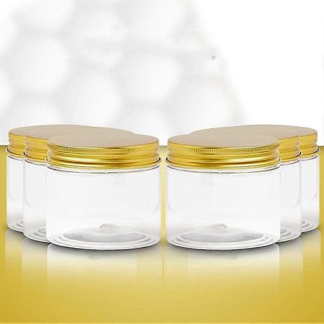 6 bocaux en plastique avec couvercles, bocaux en plastique transparents avec couvercles (1/4)