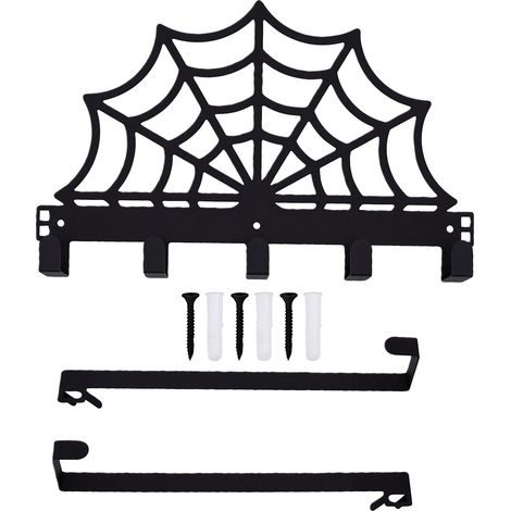 Crochets de porte en fer forgé à motif toile d'araignée, porte-serviettes gothique pour la décoration de salle de bain. (1/5)